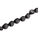 Acrylic Beads White -Black w design  / 26mm / 15pcs.