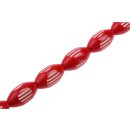 Acryl Perlen White -Red w design Oval / 30mm / 13pcs.
