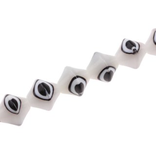 Acryl Perlen White & Black design double cone / 25mm / 14pcs.