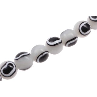 Acrylic Beads White & Black design round / 23mm / 17pcs.