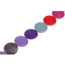 Acrylic Beads mix-color flat round / 32mm / 12pcs.