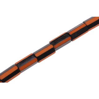 Acrylic Beads black & orange tube   / 23mm / 17pcs.
