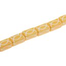 Acryl Perlen white/yellow w design square / 27mm / 14pcs.