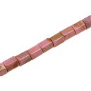 Acryl Perlen pink/gold tube rounded / 17mm / 23pcs.