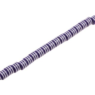 Acrylic Beads White – lila with design tube  / 10mm / 44pcs.
