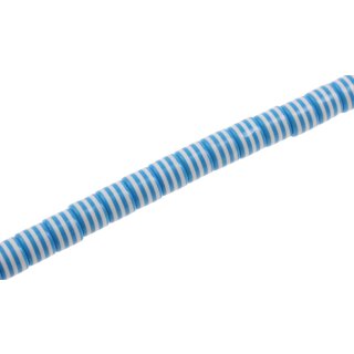 Acrylic Beads White –blue with design tube  / 10mm / 44pcs.