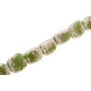 Resin Beads  w Bamboo Ring White-Green Triangle / 35x27mm...