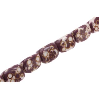 Harz Perlen  w Bamboo Ring White-Lila Triangle / 35x27mm / 12pcs.