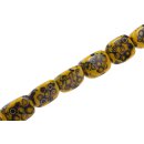 Resin Beads  w Bamboo Ring Yellow-Black Triangle /...