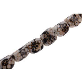 Harz Perlen  w Bamboo Ring Black-White Triangle / 35x27mm / 12pcs.