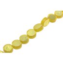 Resin Beads w/ Aluminum Foil Inlay  Yellow Flat round /...