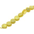 Harz Perlen w/ Aluminum Foil Inlay  Yellow Flat round /...