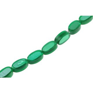 Resin Beads w/ Aluminum Foil Inlay Green oval / 28x20x9mm / 14pcs.