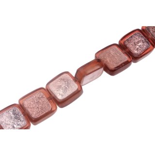 Harz Perlen w/ Aluminum Foil Inlay  Burgundy Square / 20x10mm / 20pcs.