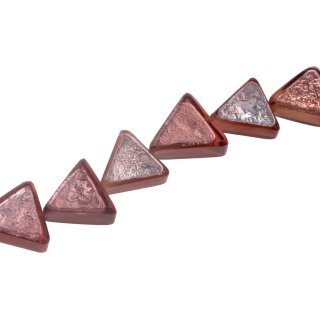 Resin Beads w/ Aluminum Foil Inlay  Burgundy Triangle / 23x8mm / 18pcs.