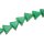 Harz Perlen w/ Aluminum Foil Inlay  Green Triangle / 25x10mm / 17pcs.