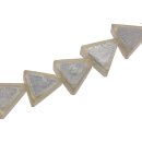 Resin Beads w/ Aluminum Foil Inlay  White Triangle /...