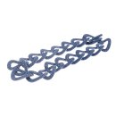 Halskette Rochenleder Jeans Blue Polished Shiny / 50x35mm / Wavy Chain / 63cm