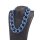 Halskette Rochenleder Jeans Blue Polished Shiny / 50x35mm / Wavy Chain / 63cm