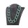 Halskette Rochenleder Dark Green Polished Shiny / 50x35mm / Wavy Chain / 63cm