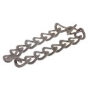 Necklace Stingray Leather Grey  Polished Shiny / 50x35mm / Wavy Chain / 63cm