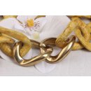 Necklace Chicken Leather Yellow  Polished Shiny / 43x34mm / Wavy Chain / 56cm