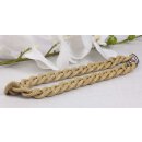 Necklace Stingray Leather Beige Chain,  Polished Shiny /...