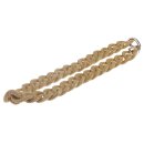 Necklace Stingray Leather Beige Chain,  Polished Shiny / 30x20mm / Small Wavy / 52cm