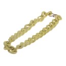 Necklace Stingray Leather Lemon Chain,  Polished Shiny / 30x20mm / Small Wavy / 52cm