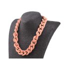 Necklace Stingray Leather Salmon Chain,  Polished Shiny /...