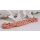 Necklace Stingray Leather Salmon Chain,  Polished Shiny / 30x20mm / Small Wavy / 52cm