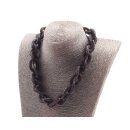 Necklace Stingray Leather Brown Chain,  Polished Shiny /...