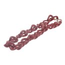 Necklace Stingray Leather Burgundy Chain,  Polished Shiny / 30x20mm / Small Wavy / 52cm