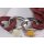 Halskette Rochenleder Burgundy Chain, Polished Shiny / 30x20mm / Small Wavy / 52cm