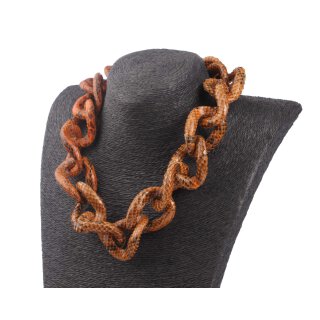 Halskette Python Chain / 45x35mm , Tan / Wavy Chain / 53 cm