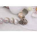 Necklace Champagne,  and White colored baroque shape fresh water pearl 13mm / 47cm