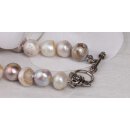 Necklace Champagne and White colored baroque shape fresh water pearl 12 / 16mm / 47cm