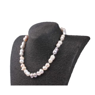Necklace Champagne and White colored oval irreg. shape fresh water pearl 22mm / 47cm