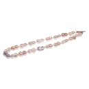 Necklace Champagne and White colored oval irreg. shape fresh water pearl 22mm / 47cm