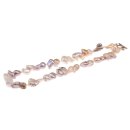 Necklace Champagne and White colored oval irreg. shape fresh water pearl 24mm / 47cm