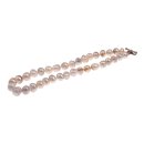 Necklace White colored oval round irreg. shape fresh water pearl 13mm / 47cm