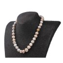 Necklace White colored oval round irreg. shape fresh water pearl 10 / 12mm / 47cm