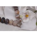 Necklace Grey Agate stone 12mm / 45cm