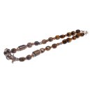 Halskette Tigers Eye Natural Gemstone with Silver accents 15—18mm / 54cm