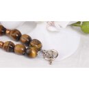 Halskette Tigers Eye Natural Gemstone with Silver accents 15—18mm / 54cm