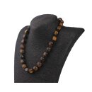 Necklace Tigers Eye Natural Gemstone w / black stone 15mm...