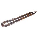 Halskette Tigers Eye Natural Gemstone w / black stone 15mm / 50cm