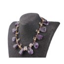 Necklace Pearl and Amethyst Teardrop with Silver accents...