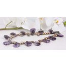 Halskette Pearl and Amethyst Teardrop with Silver accents...
