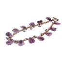 Halskette Pearl and Amethyst Teardrop with Silver accents 6 / 30mm / 46cm